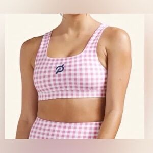 Peloton Pink Checkered Diaper Cover BNWT SIZE S